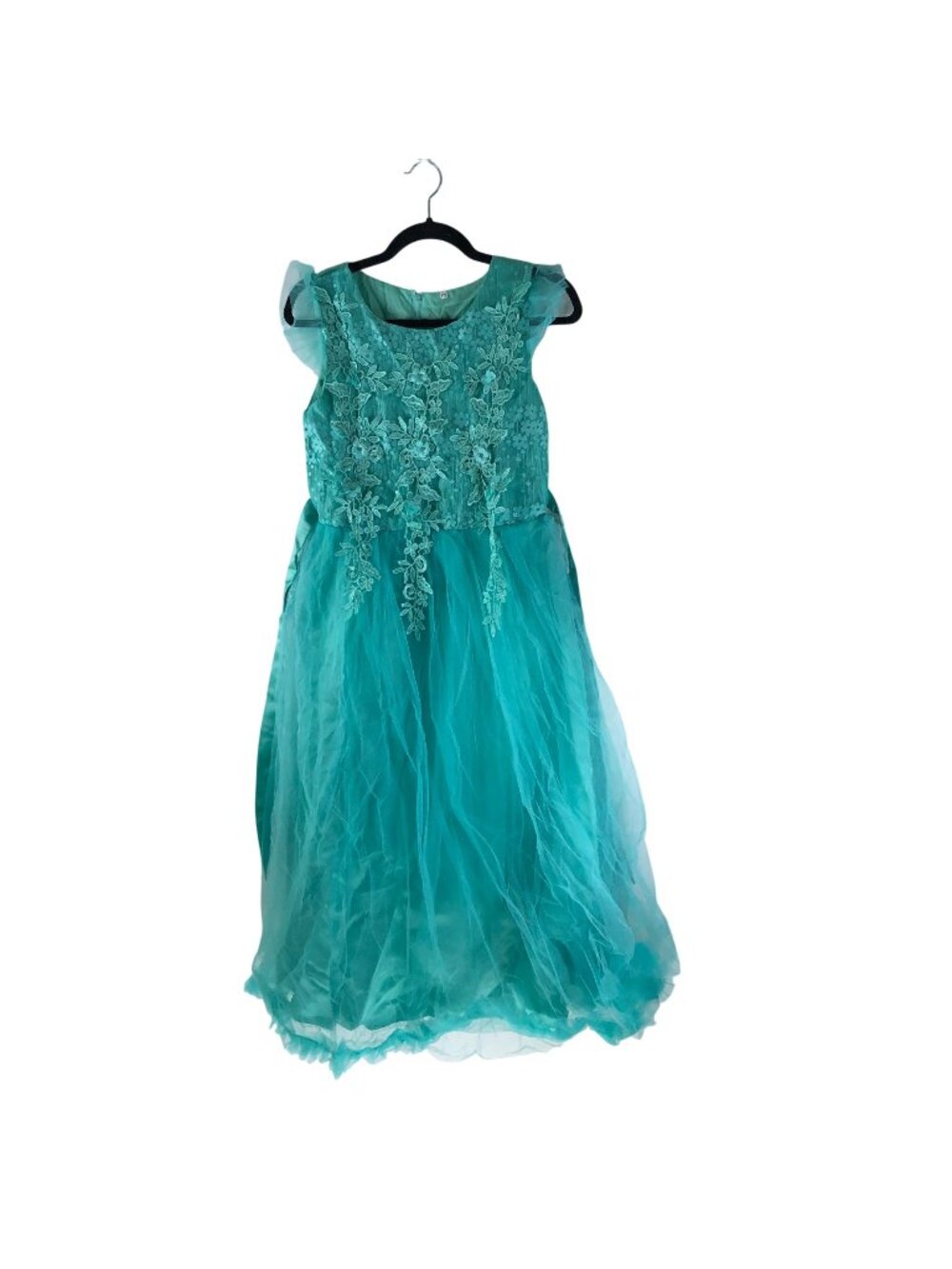 Flower Girls Princess Dress Kids Formal Dress Pageant Costume Aqua Blue US 14